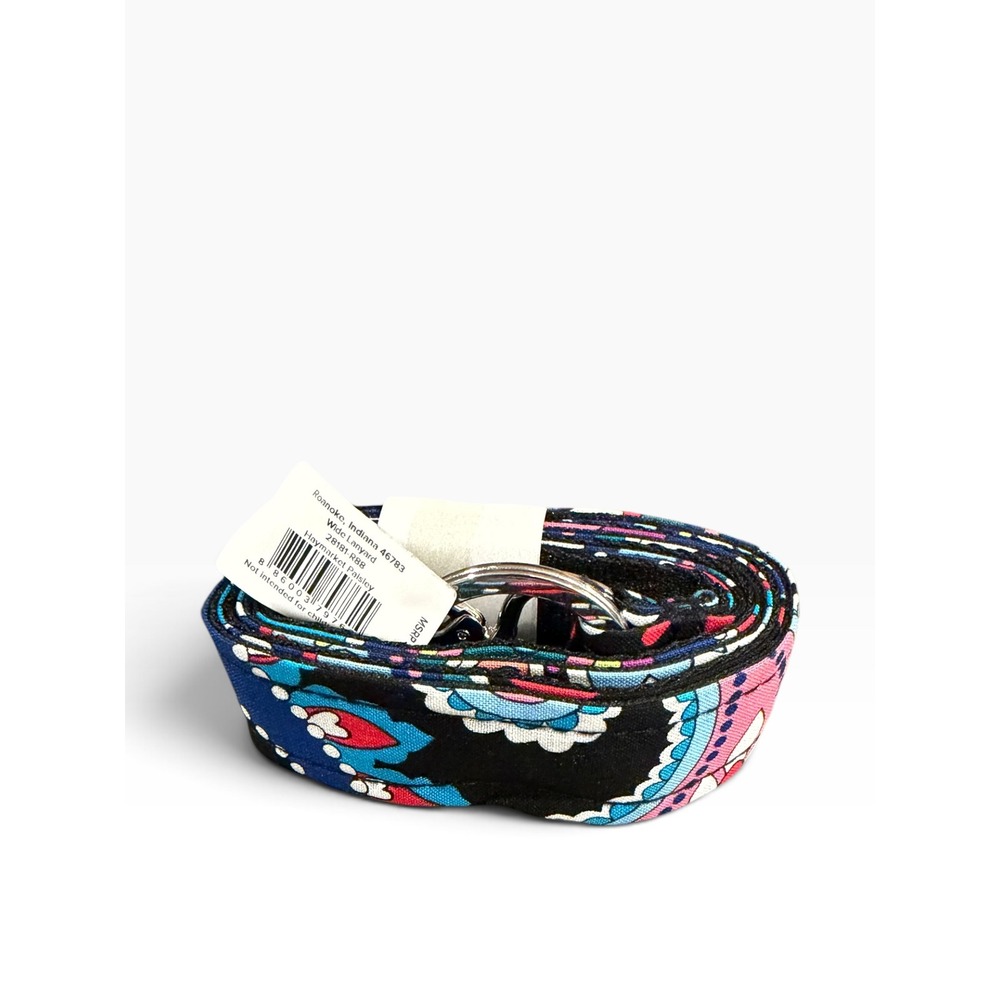 Vera Bradley Wide Lanyard Haymarket Paisley Black Blue Floral 28181-R88 NWT
